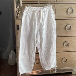 Zara White Drawstring Joggers, size xs/ s , new